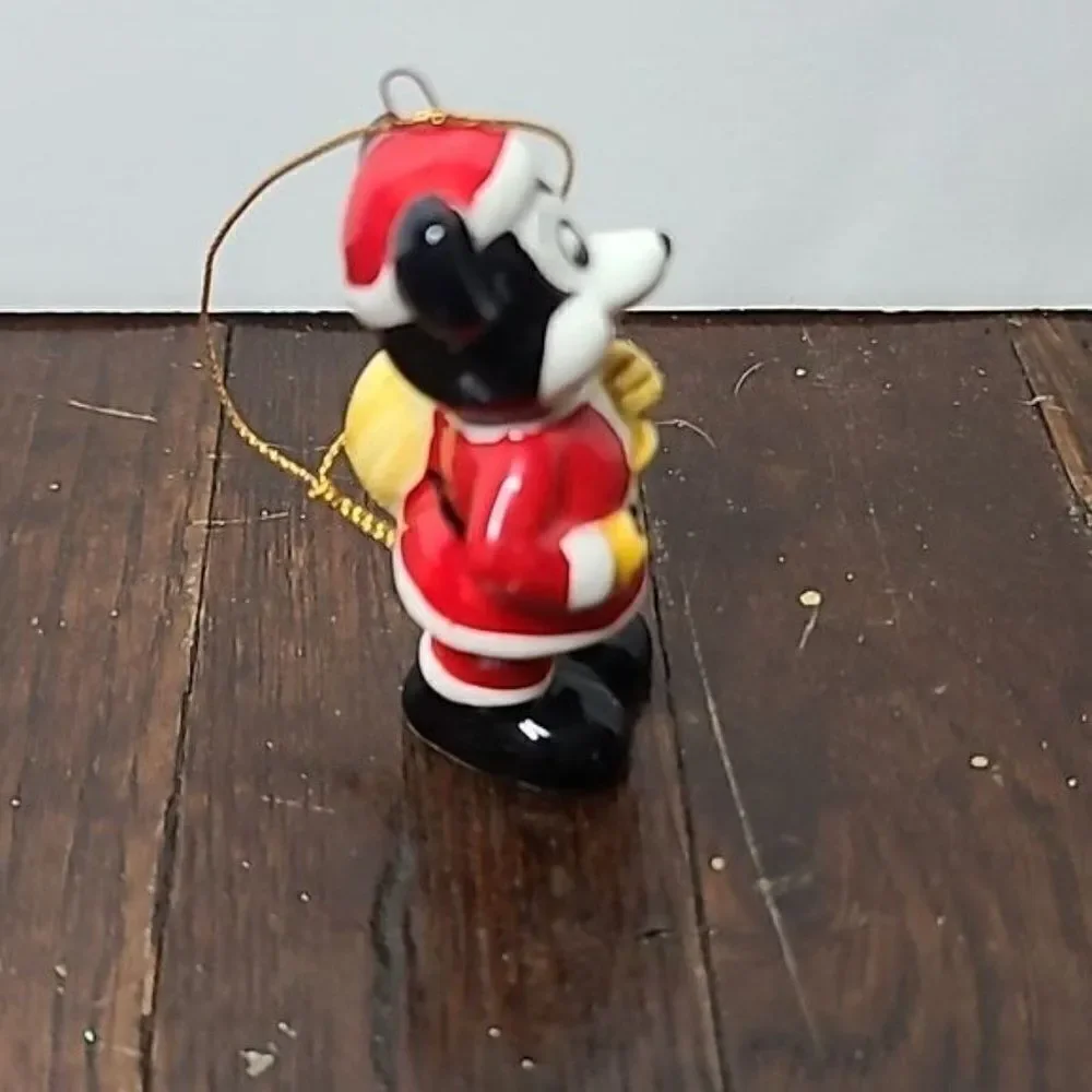 Vintage Disney Mickey Mouse Santa Hanging Christmas Tree Ornament Japan